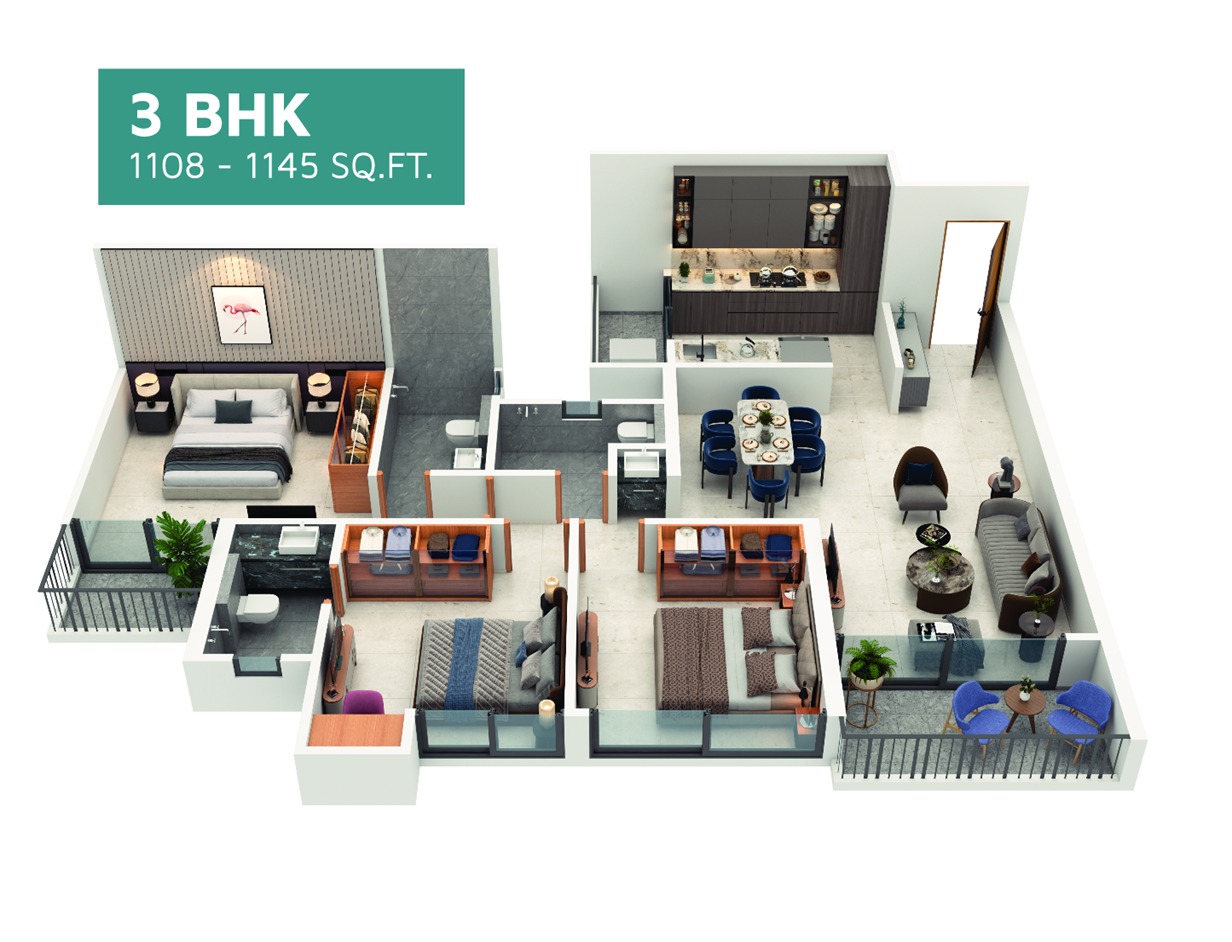 3 BHK Plan